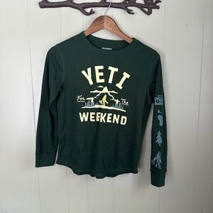 Old Navy Kids Green Long Sleeve Yeti Shirt
